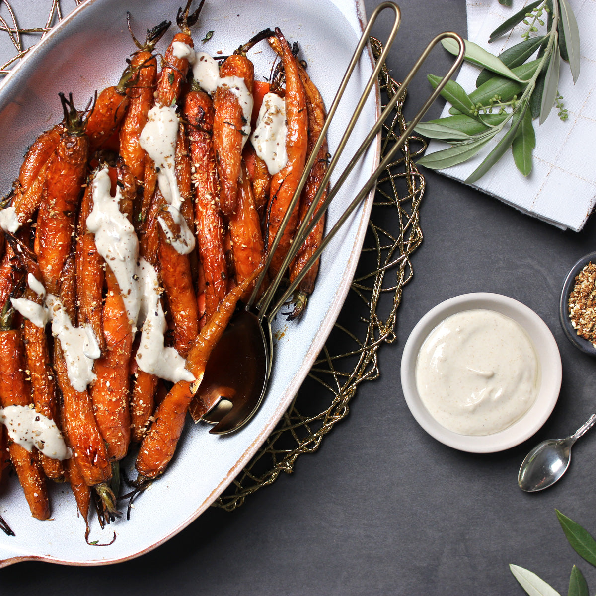Honey Glazed Carrots with Tahini Yogurt