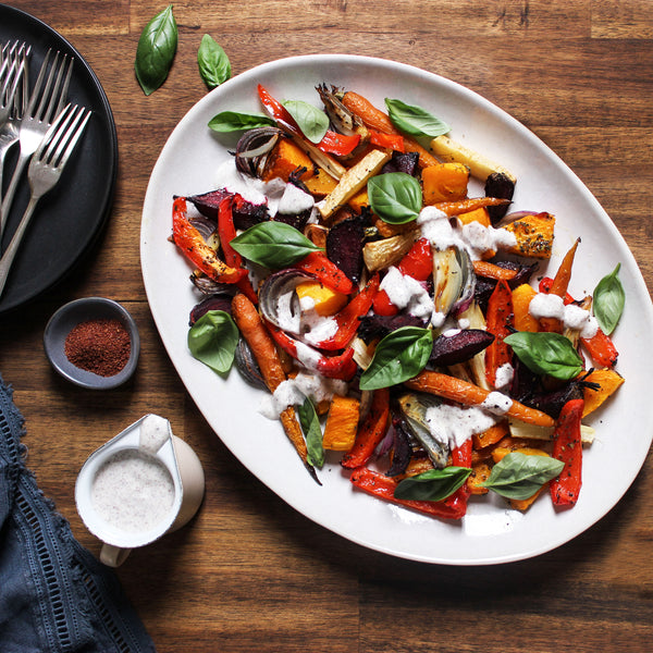 Roast Vegetable Salad with Sumac Yogurt Dressing | EasiYo Australia - EasiYo AU